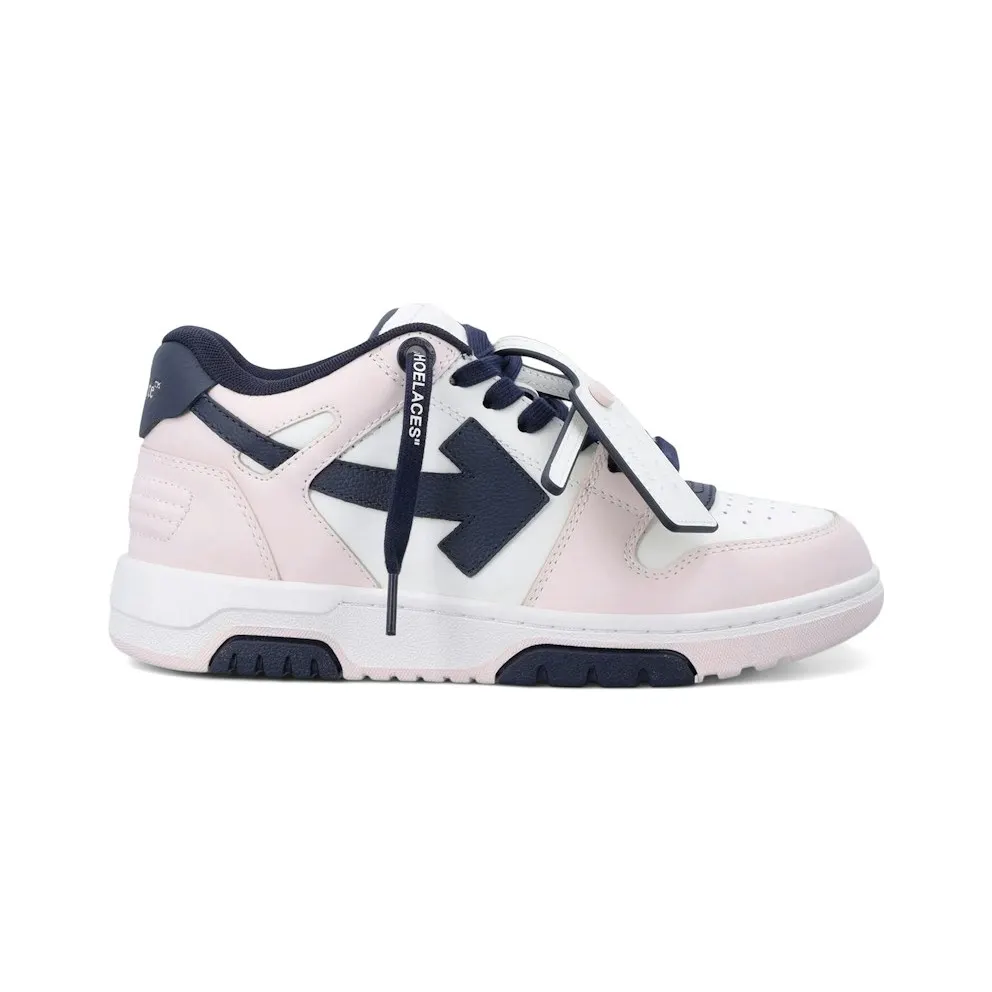 OFF-WHITE Out Of Office OOO Low Tops White Pink Dark Blue (OWIA259S26LEA0033049)