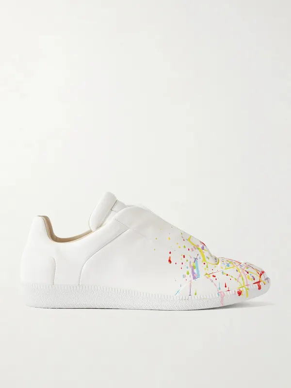 Maison Margiela Future Low Paint-Splattered Leather White (S57WS0554)