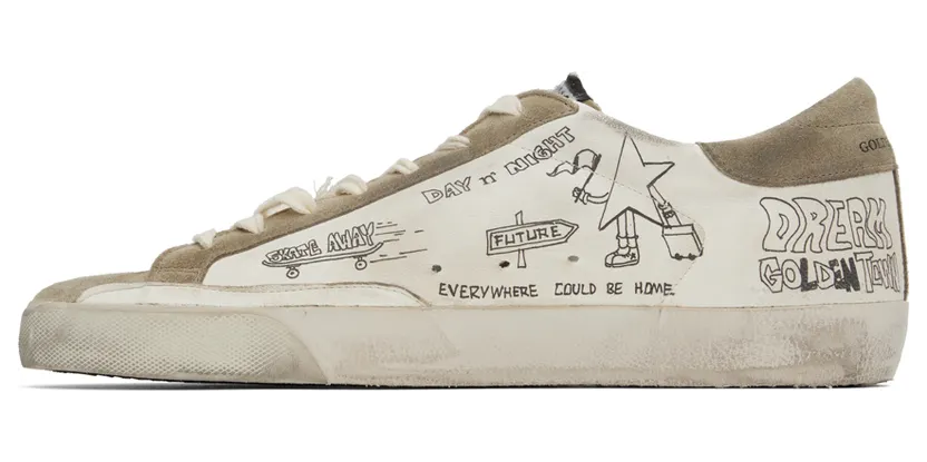 Golden Goose White & Taupe Super-Star Sneakers (GMF00101.F003284.10961) (3)