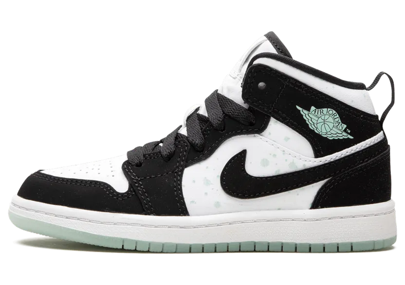 Jordan 1 Mid White Black Teal Tint (PS)