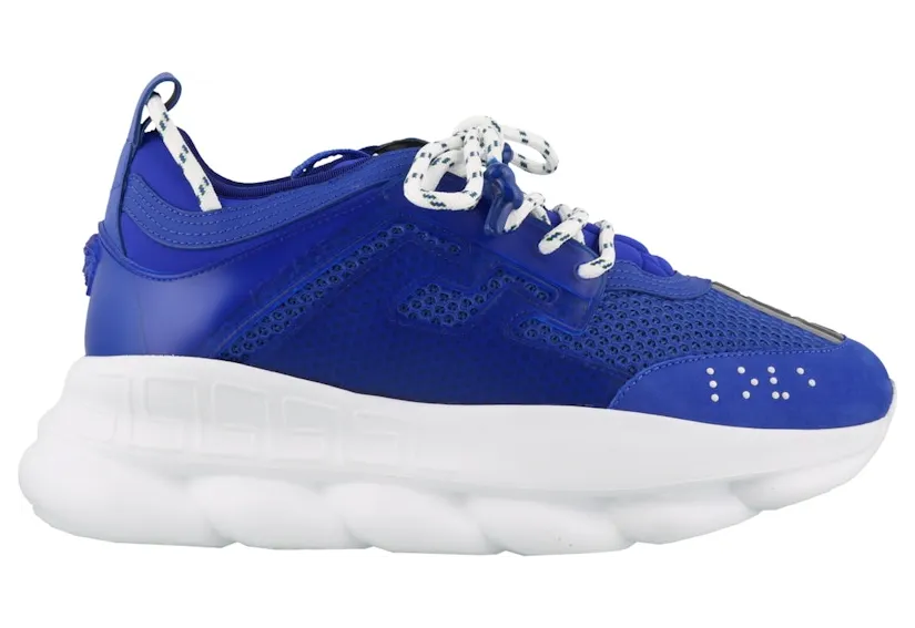 Versace Chain Reaction Blue Mesh Rubber Suede