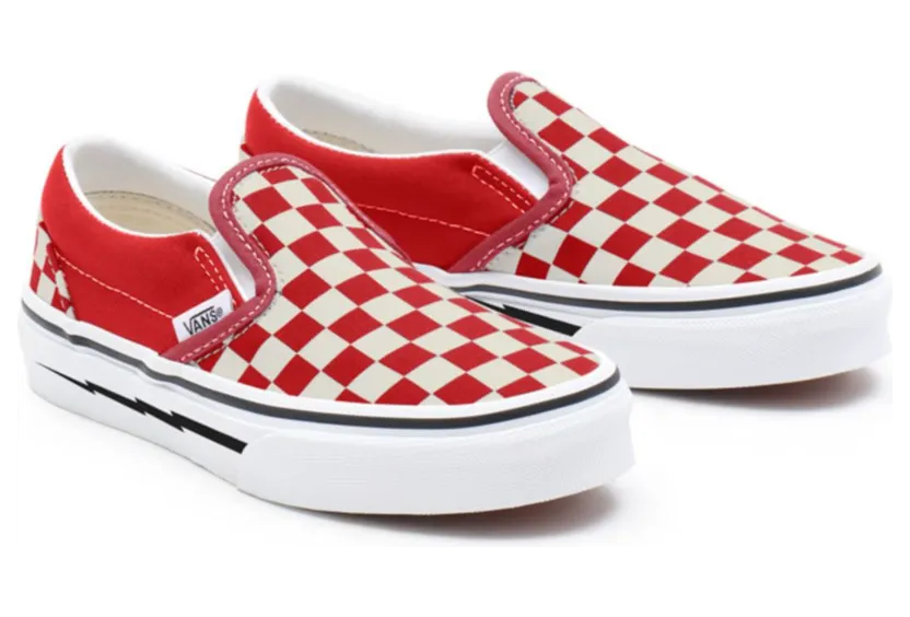 VANS Gepersonaliseerde Kids Red Checkerboard Slip-on Rood (VN0A3CST108)