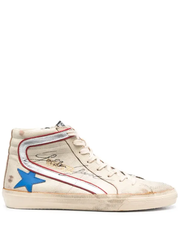 Golden Goose Slide high-top sneakers – Beige (GMF00115F004577)