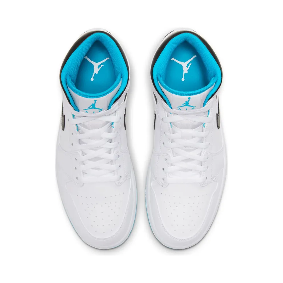 Jordan 1 Mid Laser Blue White/Laser Blue-Black (554724-141)