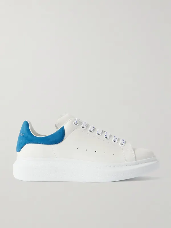 Mcqueen Exaggerated-Sole Leather Sneakers White (553680WIAIH)