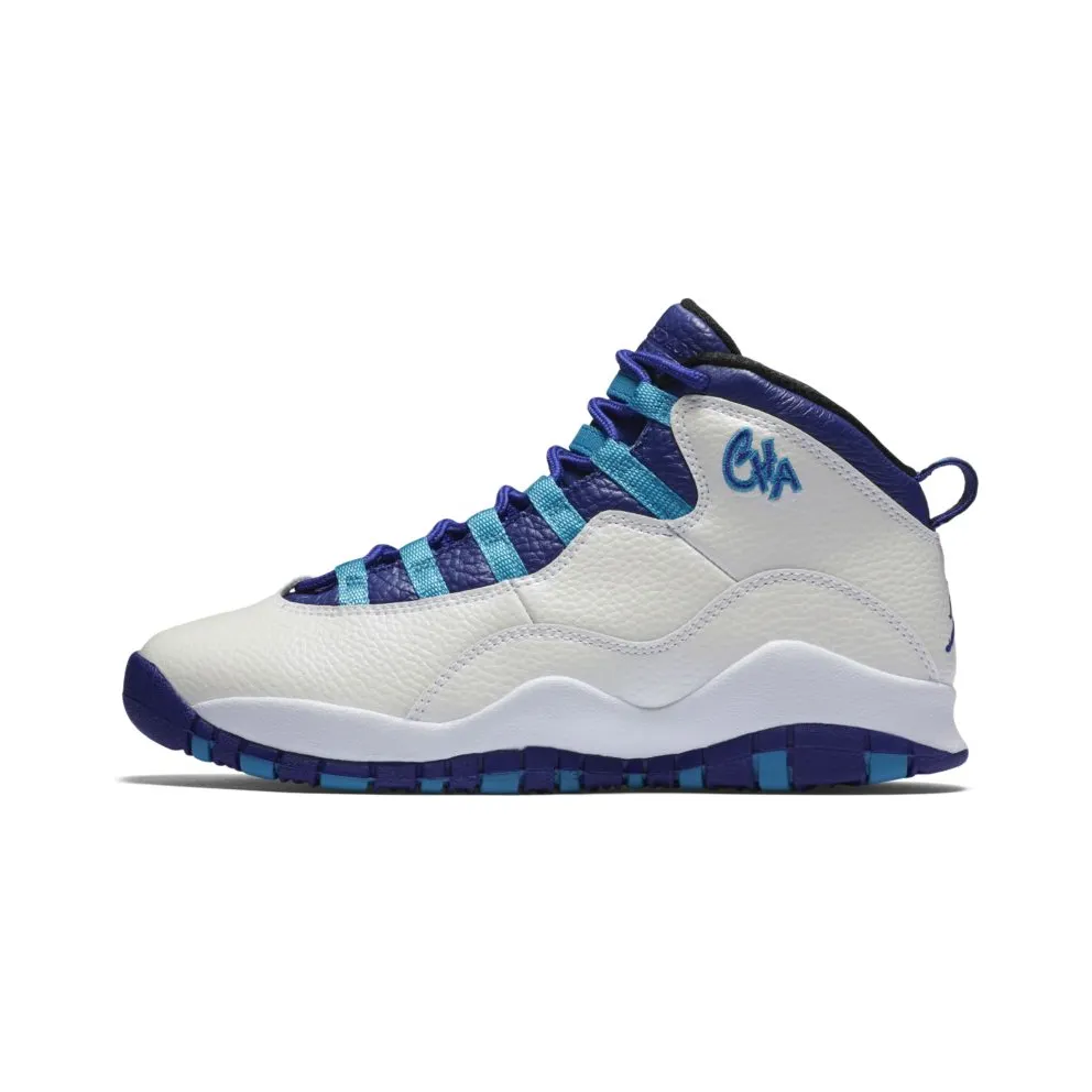 Jordan 10 Retro Charlotte 2016 (GS) White/Concord-Blue Lagoon-Black (310806-107)