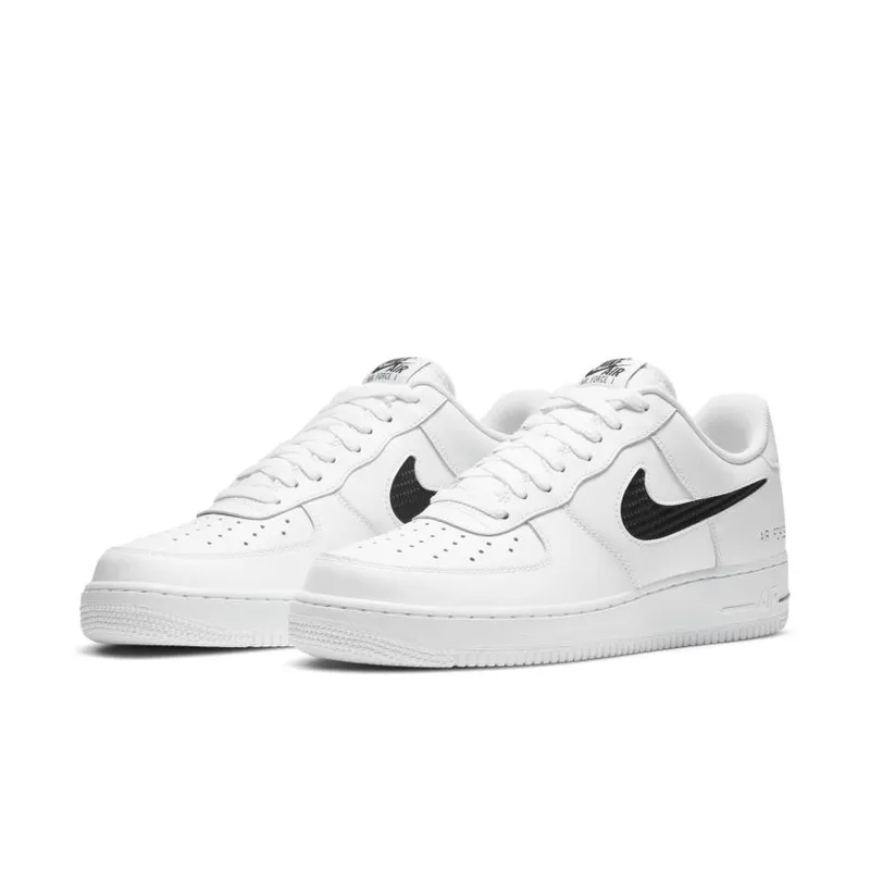 Nike Air Force 1 Low Cut Out Swoosh White Black White/Black-White (CZ7377-100)