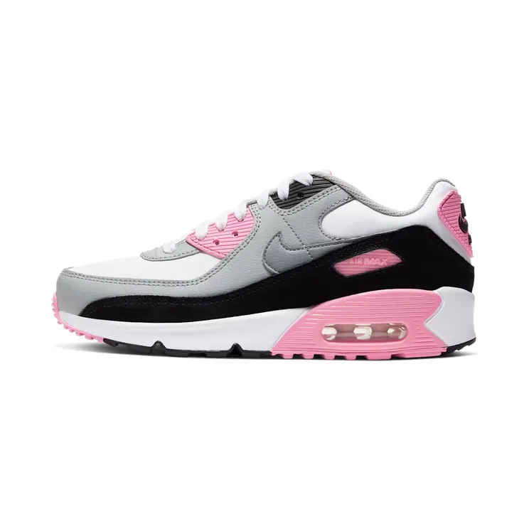 Nike Air Max 90 LTR GS White Grey Pink “White / Light Smoke Grey / Rose / Particle Grey” (CD6864-104)