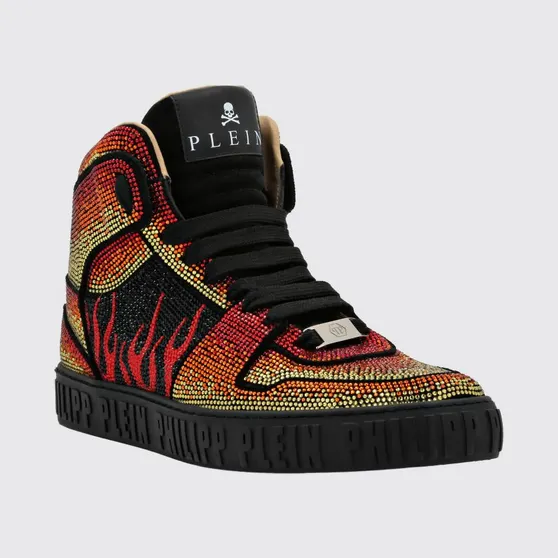 Philipp plein Suede Sneakers with Rhinestones Black (PADSMSC3924PLE010N0221)