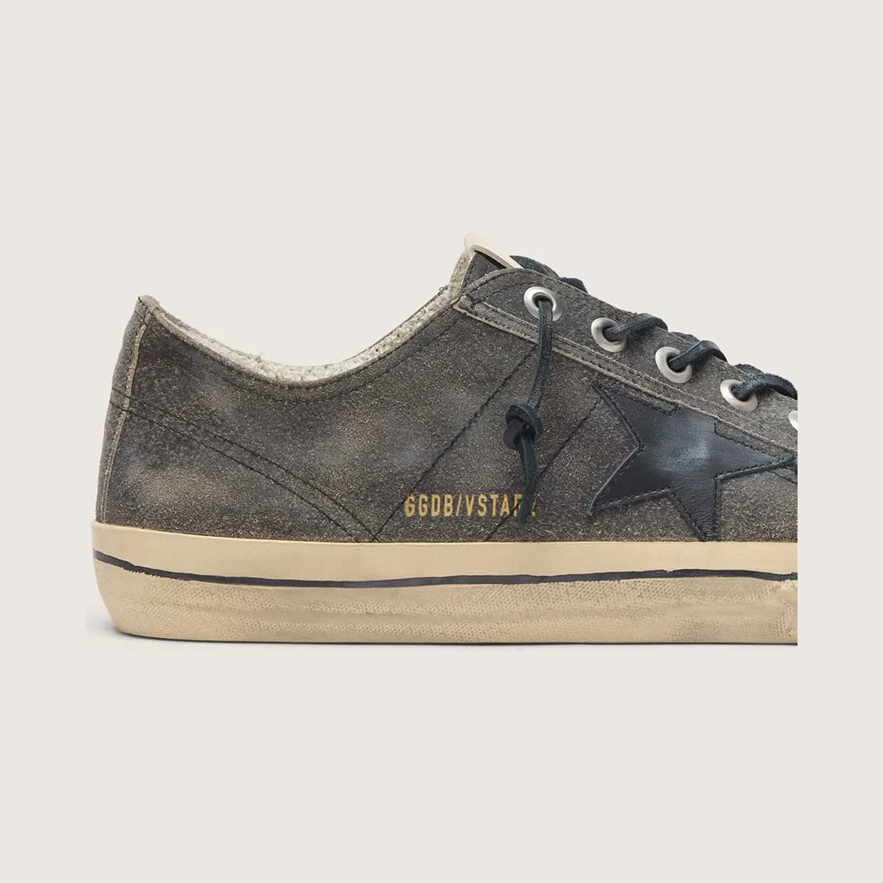 Golden Goose Men’S V-Star In Black Suede With Black Leather Star (GMF00129.F006615.90100) (5)