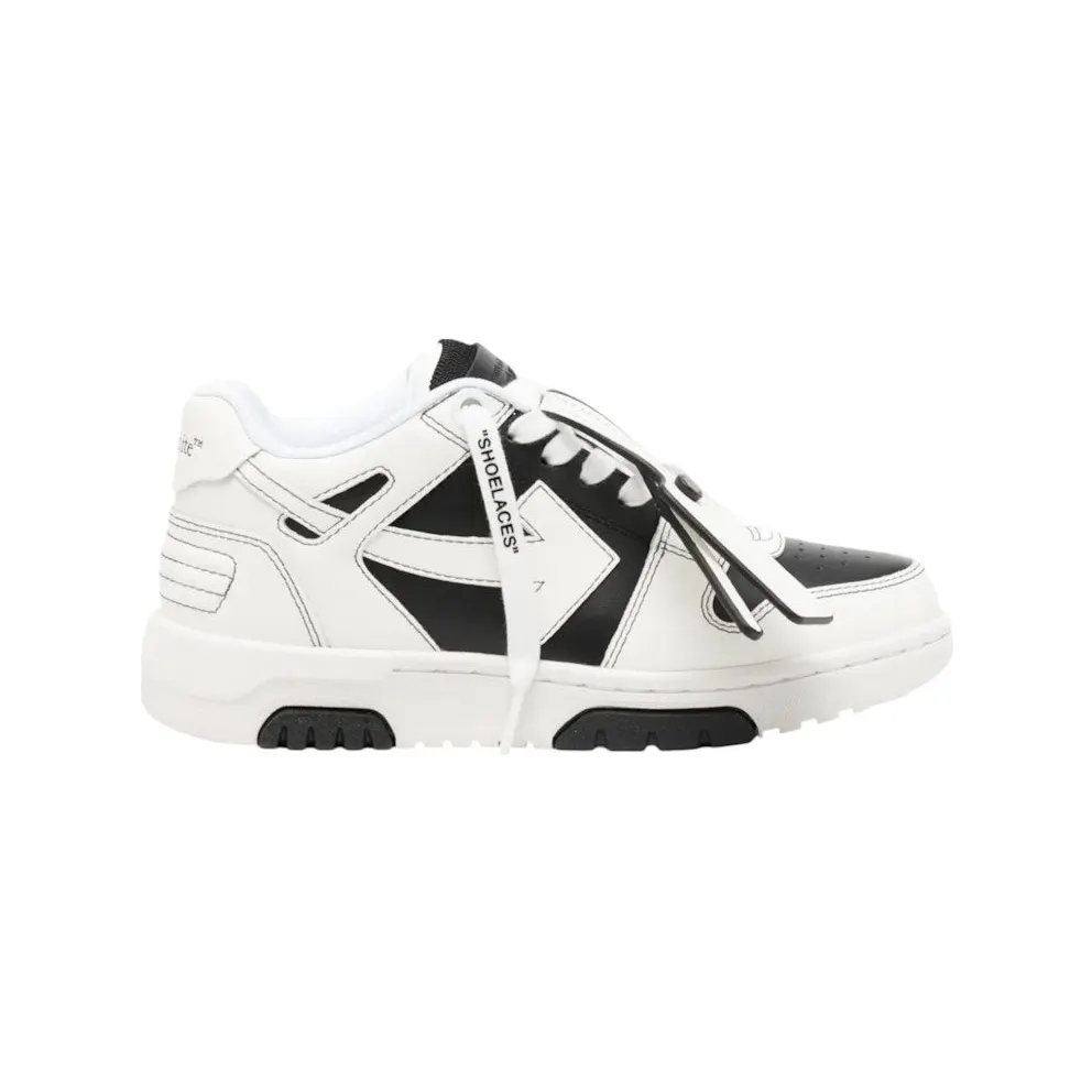 OFF-WHITE Out Of Office OOO Low Tops White Black Outline (OWIA259C99LEA014 1001)