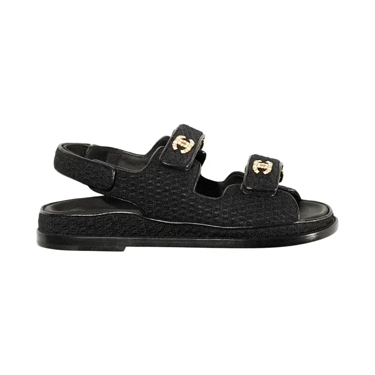 Chanel Dad Sandal Black Knit (G35927 X56555 94305)