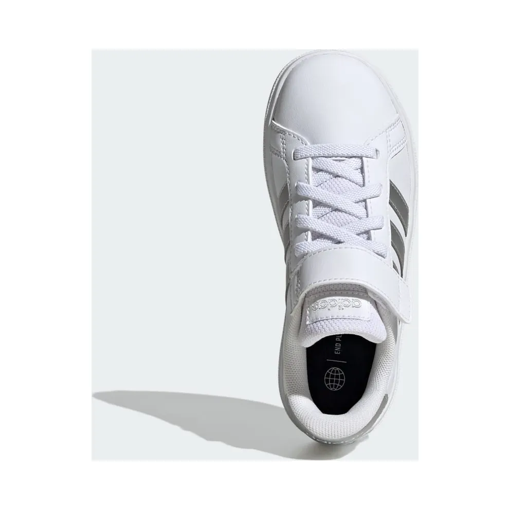 Adidas Grand Court Elastic Lace and Top Strap Cloud White / Matte Silver / Matte Silver (GW6516)