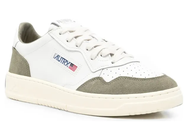 Autry Medalist Calf Suede-panelled “White/Green” (AULM FT21) (2)