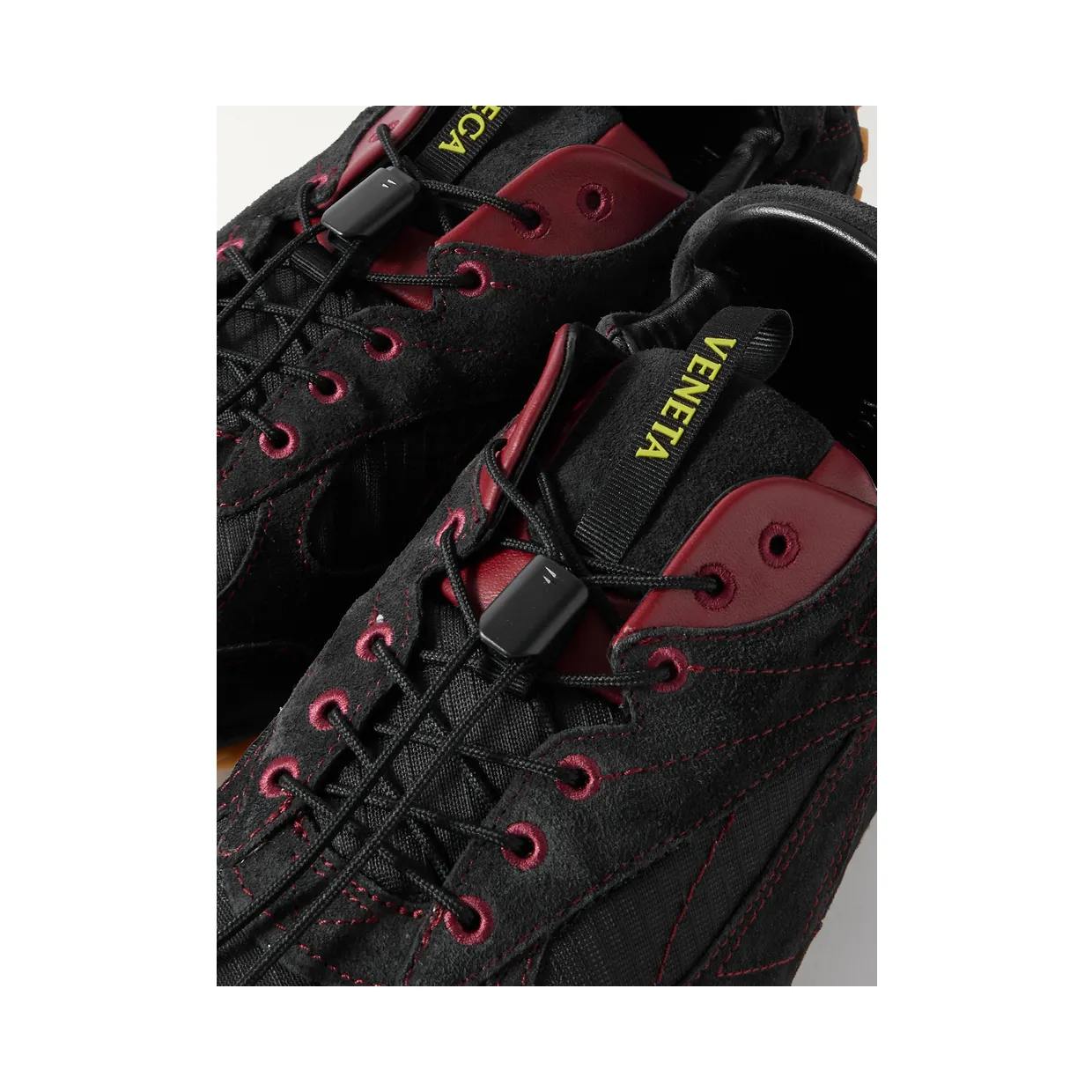 Bottega Veneta Orbit Flash Ripstop-Trimmed Suede Sneakers Black (855200V65D1) (5)