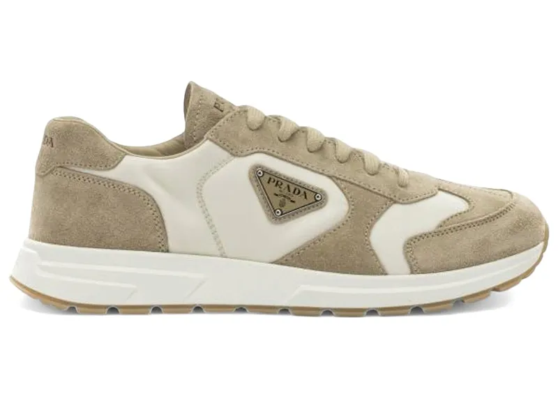 Prada Prax Suede And Re-nylon Desert Ivory (2EE455_LOW_F04CR)