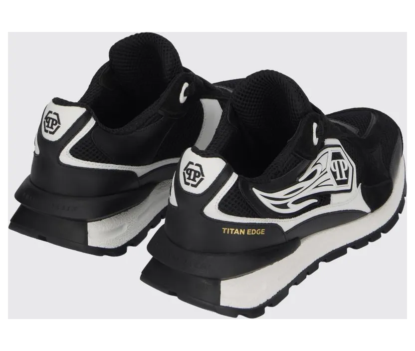 Philipp plein Leather and Mesh Sneakers White 1 (SAFSMSC4074PLE022N0102) (2)