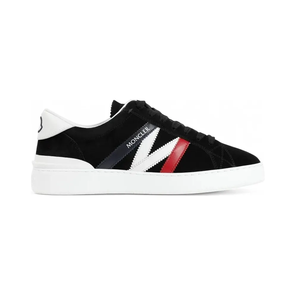 Moncler Monaco Low Suede Black White Red (4M00290-M2923P90)