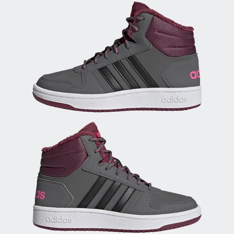 adidas Hoops 2.0 Mid Grey Five / Core Black / Screaming Pink (GZ7796)