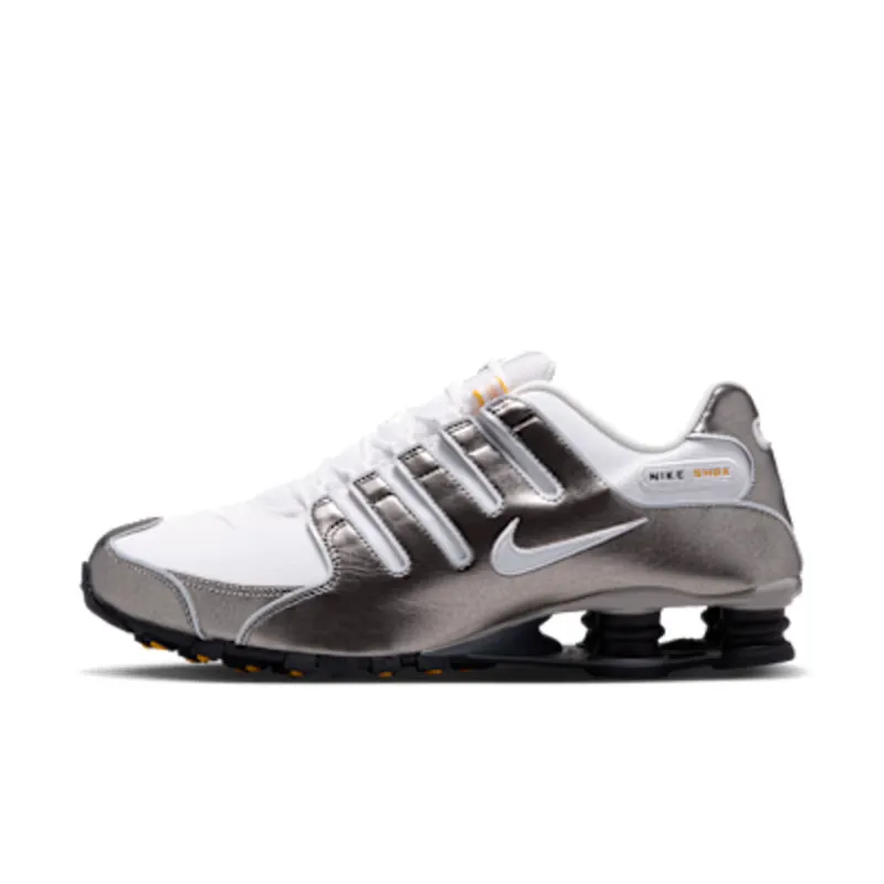 Nike Shox NZ “Summit White / Metallic Pewter / University Gold” (IU7506-100)