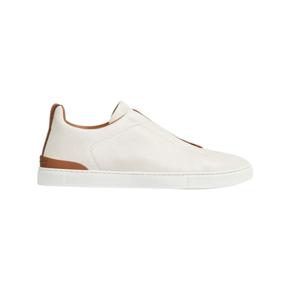 Zegna Deerskin Triple Stitch Off White/Brown (LHCVO-S4667Z-SPA)