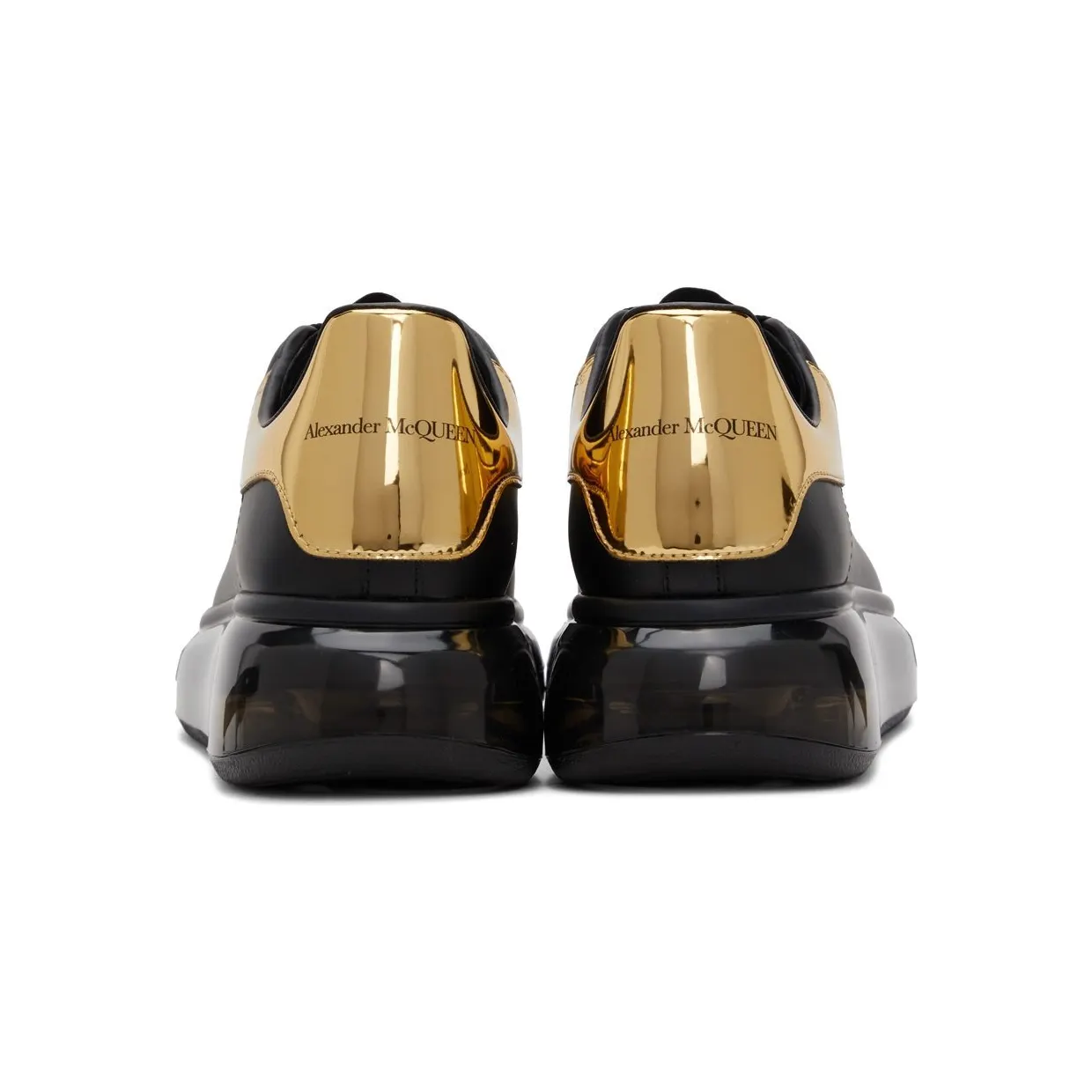 Alexander McQueen SSENSE Exclusive Black & Gold Oversized Sneakers (610812WHX9X) (4)