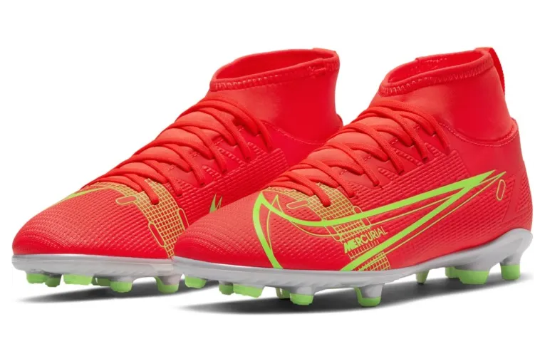 Nike Jr. Mercurial Superfly 8 Club MG Fußballschuh für verschiedene Böden für jüngere/ältere Rot (CV0790-600)