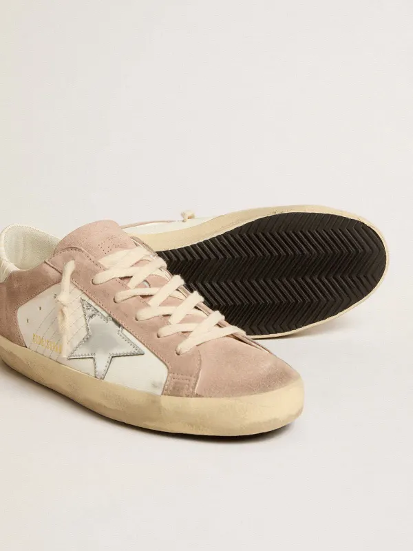Golden Goose Women’S Super-Star Sneakers In Pink Suede With Silver Metallic Leather Star (GWF00103.F005370.11709) (4)
