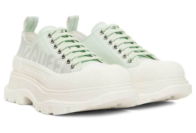 Alexander McQueen White Graffiti Tread Slick Low-Top Sneakers (711108WIAT6) (4)