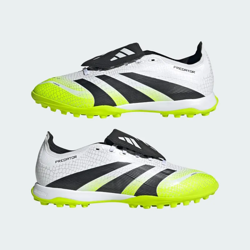 adidas Predator League Fold-Over Tongue TF Cloud White Core Black Lucid Lemon (JQ1072)