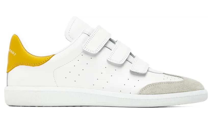 Isabel Marant White & Yellow Beth Sneakers (22ABK0031-22A084S)