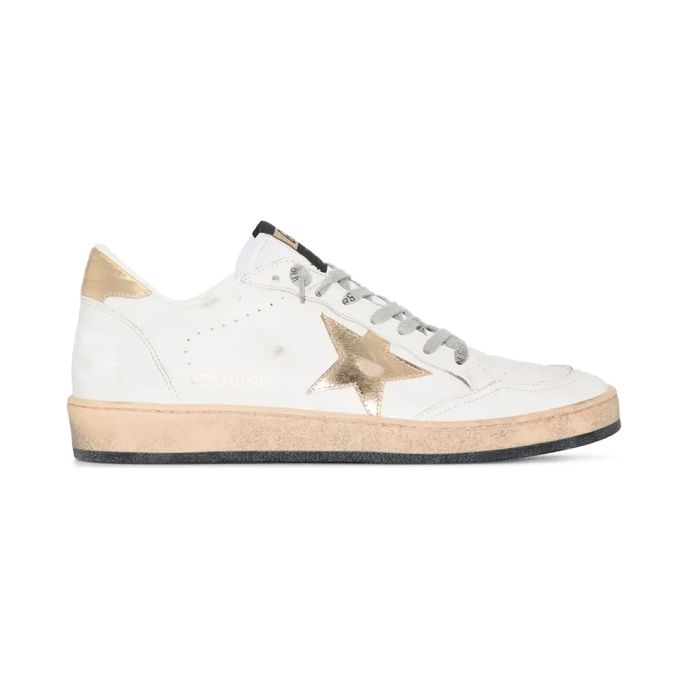 Golden Goose Ball Star sneakers in milk white/gold with vintage effect GWF00117F000783/T_GOLDE-80608_500-41