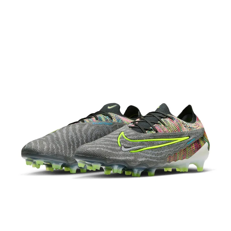 Nike Gripknit Phantom GX Elite Fusion FG Black White Blue Glow Volt (DV6971-071)