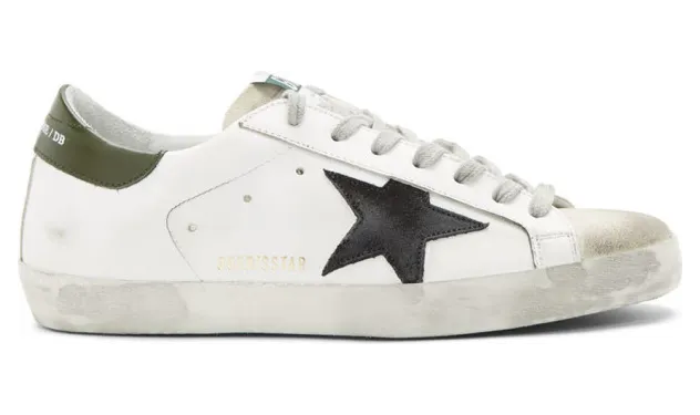 Golden Goose SSENSE Exclusive White and Green Super SSTAR Sneakers (F35MS590.L31)