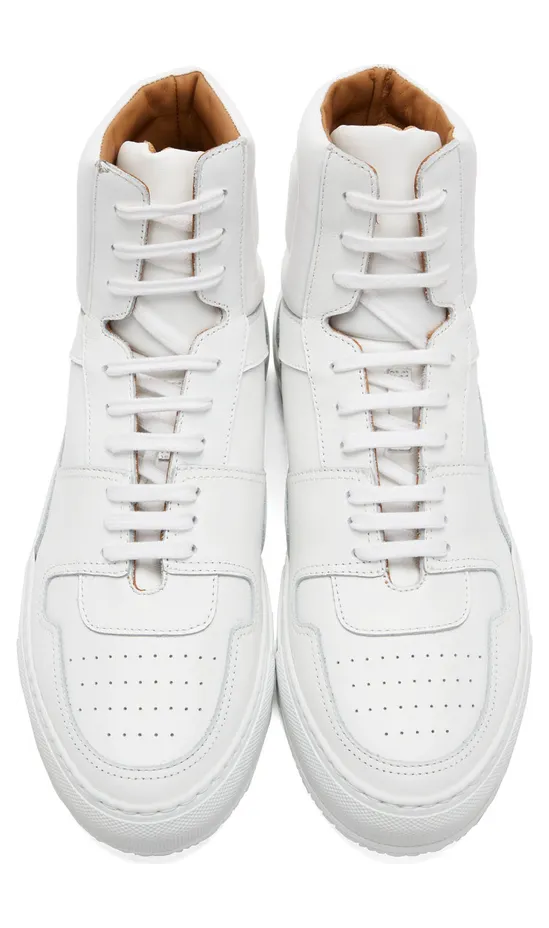 Common Projects White Cracked Leather High Sneakers (ARTICLE 2335) (5)