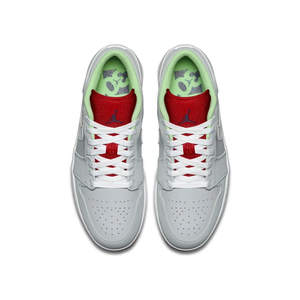 Jordan 1 Retro Low Hare (2015) Grey Mist/University Red-Poison Green (553558-021)