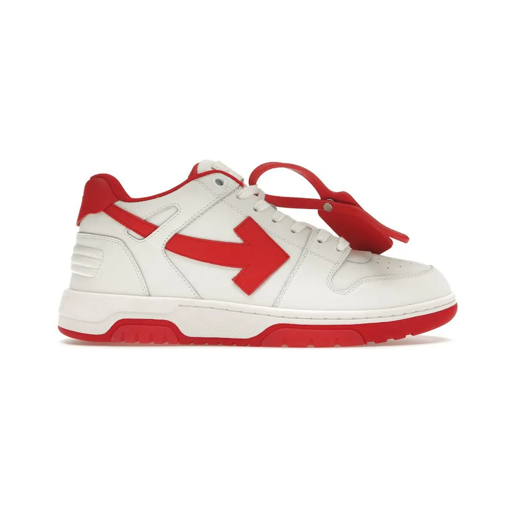 OFF-WHITE Out Of Office “OOO” Low Tops White Red (OMIA189S22LEA0010125)
