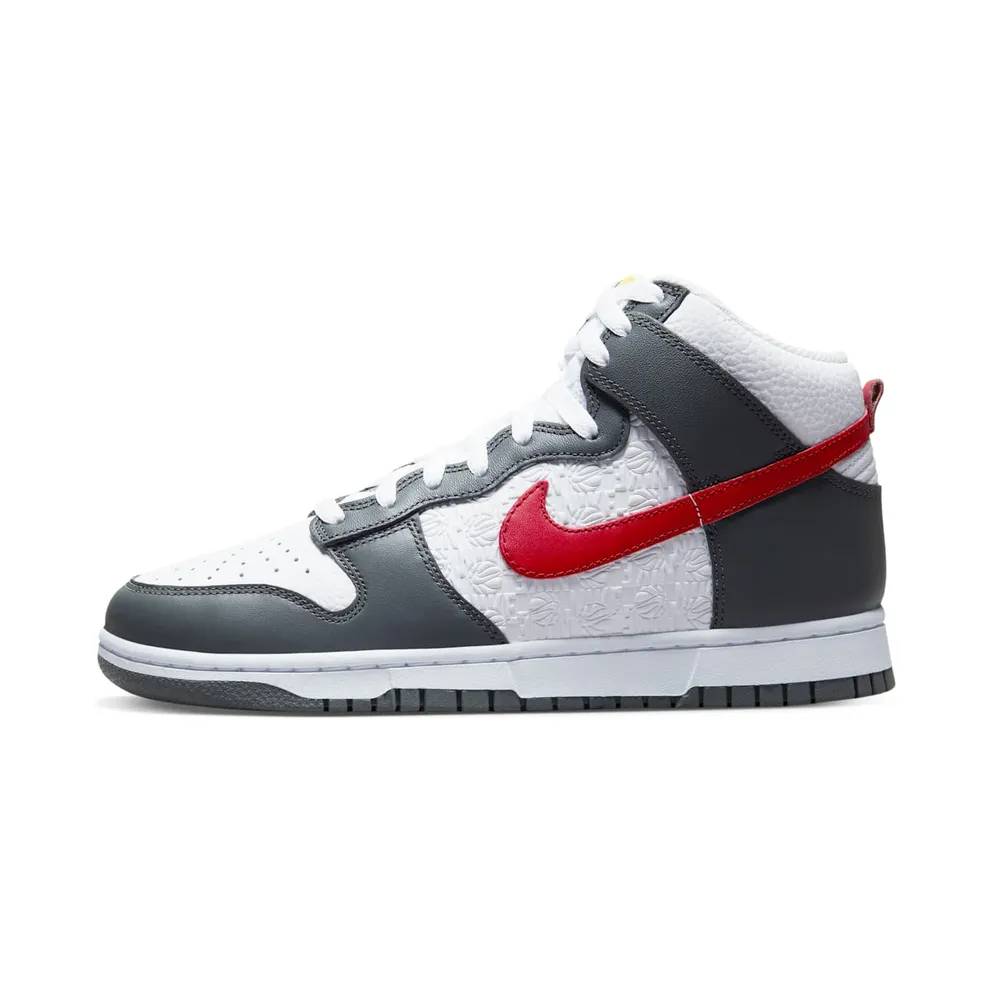 Nike Dunk High Embossed Basketball Grey Red (FD0668-001)