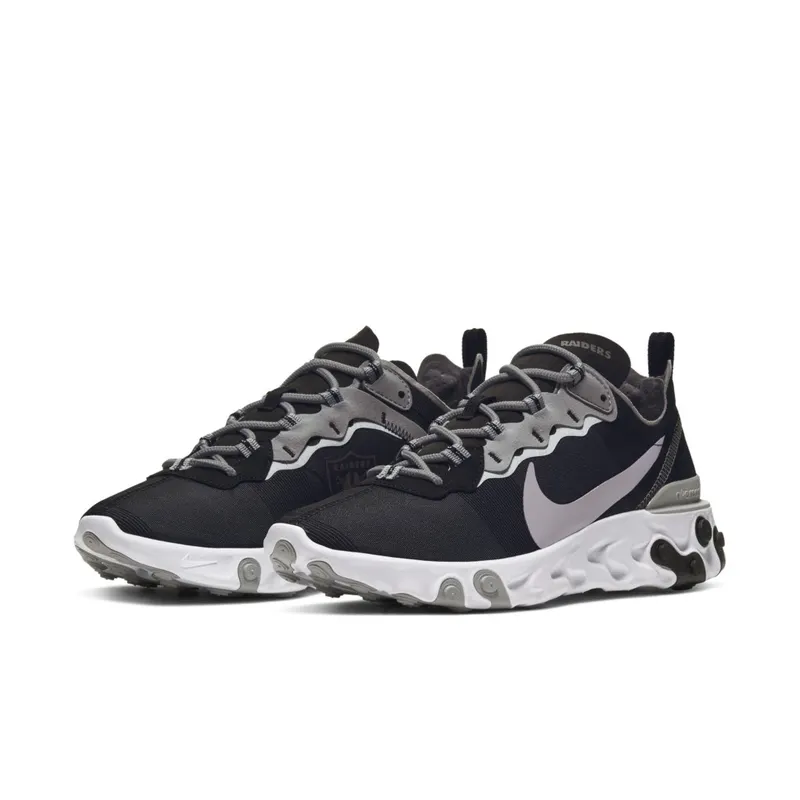 Nike  React Element 55 Oakland Raiders Black/White-Field Silver (CK4803-001)