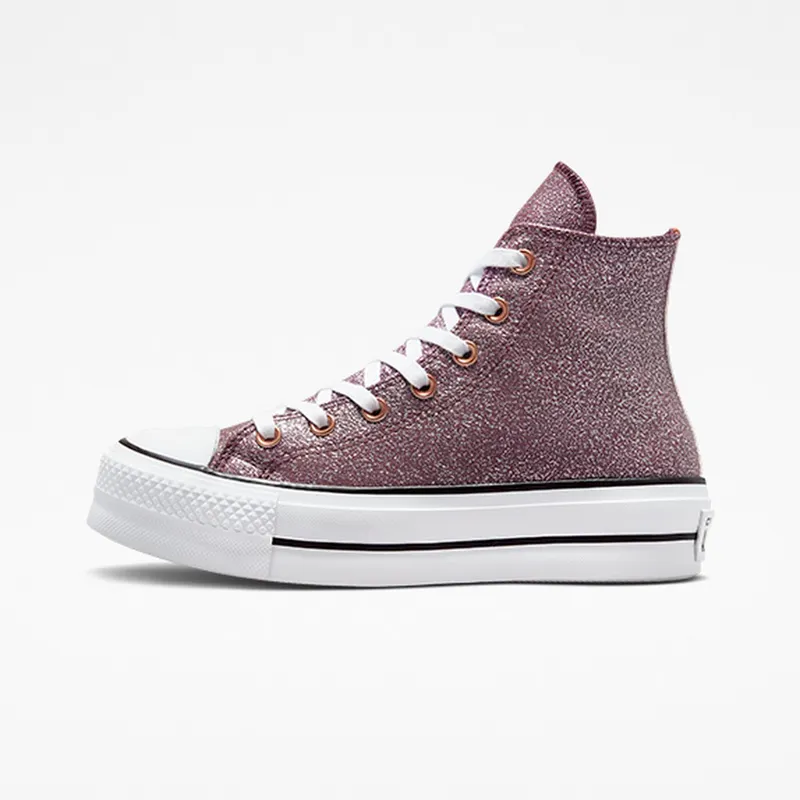 Converse Chuck Taylor All Star Lift Platform Metallic Glitter Dark Wine/copper/White (A03240C)