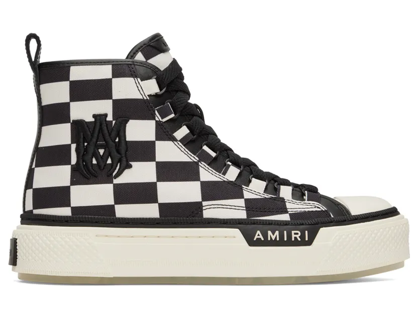 AMIRI Black & White M.A. Court Hi Sneakers (AW22MFS010)