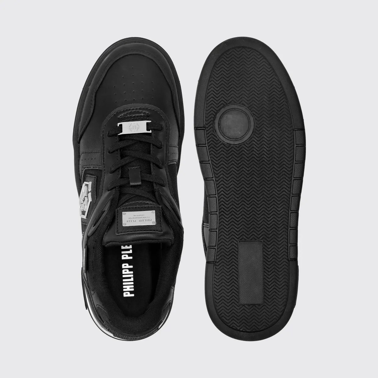Philipp plein Leather and Mesh Sneakers Black 1 (SAESUSC0766PTE120N0202) (3)