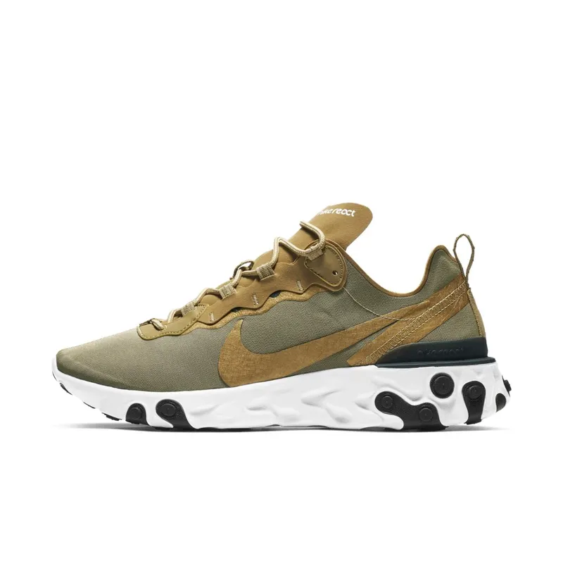 Nike React Element 55 Metallic Gold Metallic Gold/White-White-Black (BQ6166-700)