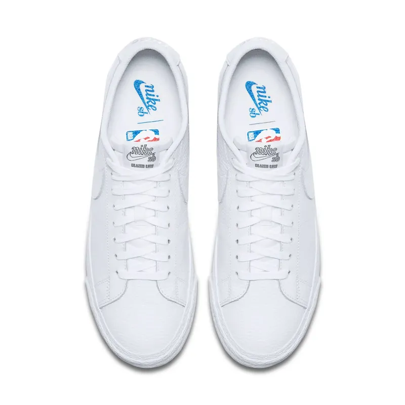 Nike SB Zoom Blazer Low NBA White White/White-Rush Blue-University Red (AR1576-114)