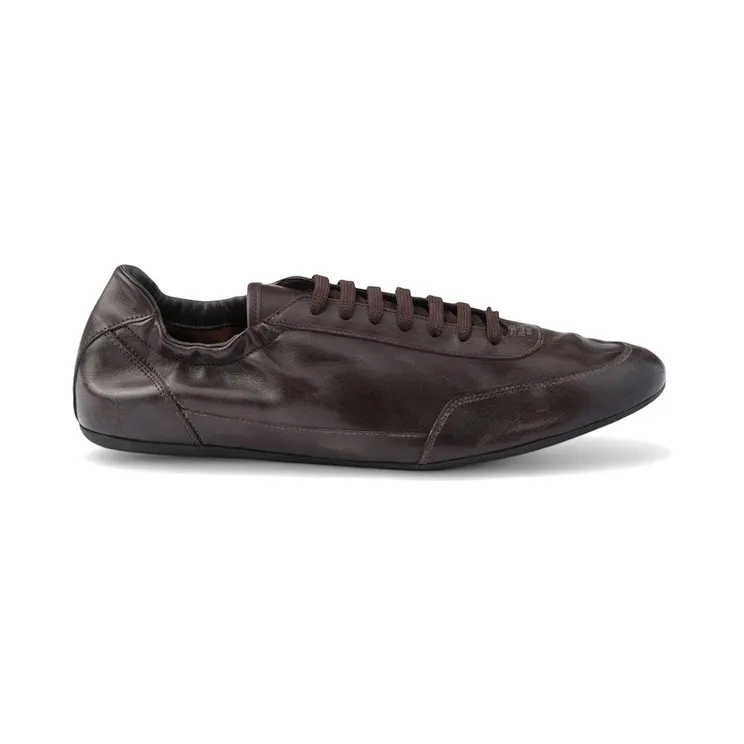 Prada Collapse Sneakers Leather Dark Brown (2EG479_7V6_F0003_F_G001)