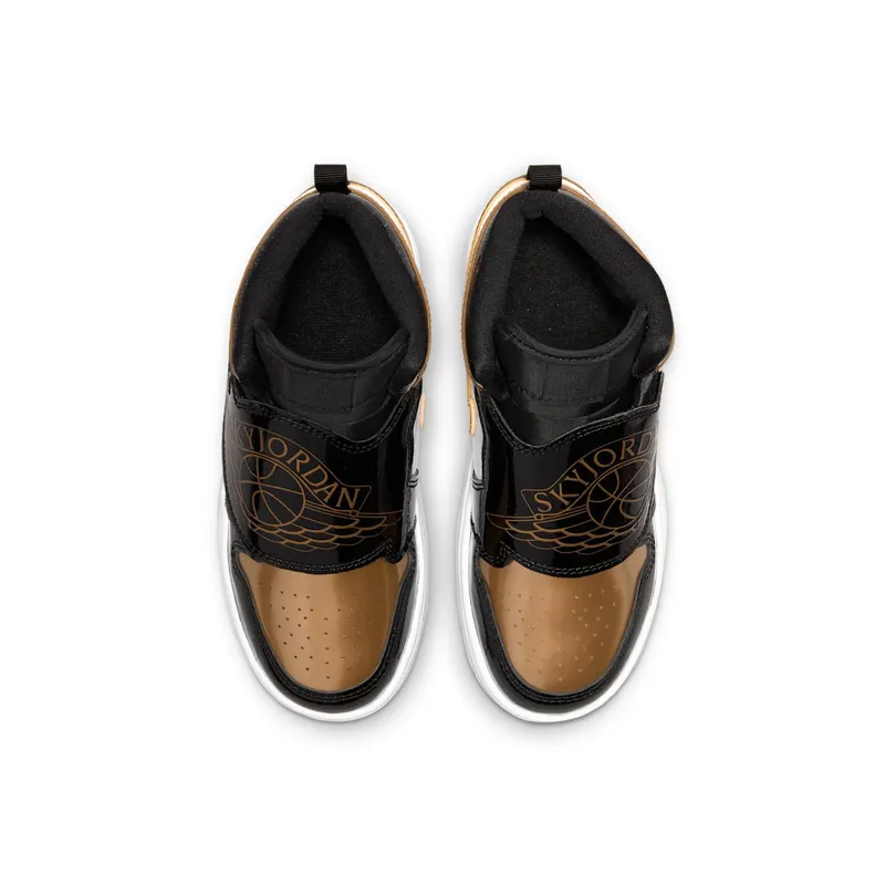 Sky Jordan 1 Mid Black Metallic Gold White (DV6069-071)