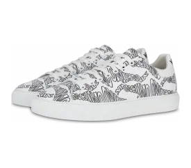 Moschino Sneakers Aus Kalbsleder Warped Logo (POLMB15222G1BGD210A)