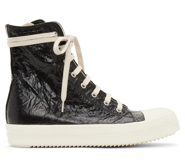 Rick Owens Drkshdw Black Aluminium High Sneakers (DU21S2800 SHPES1)