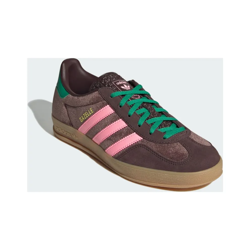 Adidas Gazelle Indoor Dark Brown / Glow Pink / Court Green (JI2714)