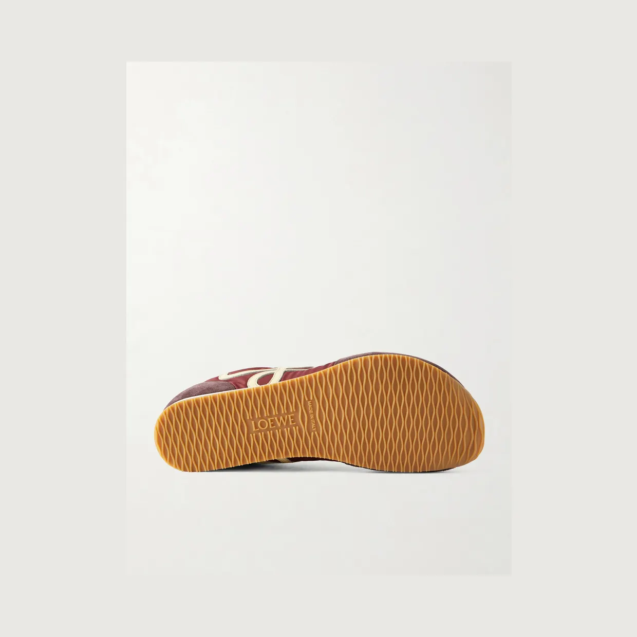 Loewe Ballet Runner 2.0 Suede-Trimmed Sneakers Burgundy (M816282XCG) (3)